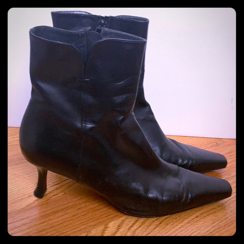 Stuart Weitzman black leather booties